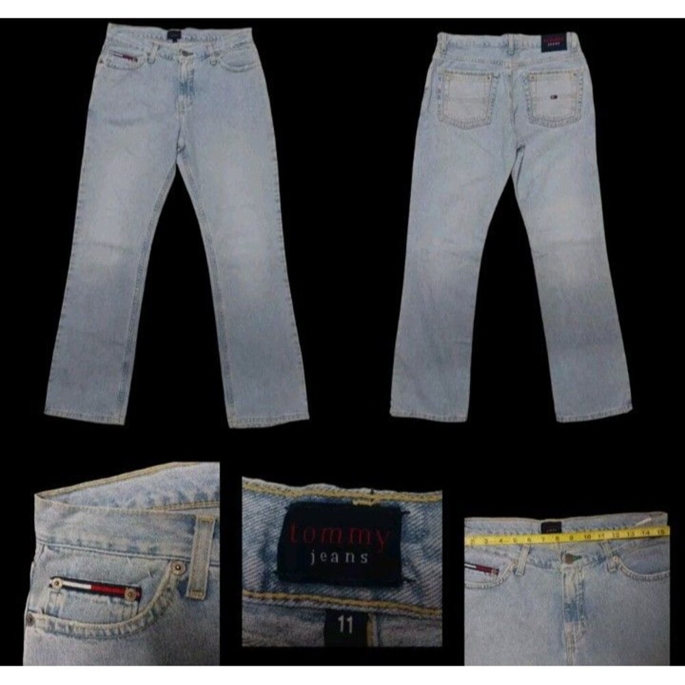 Tommy Jeans Hilfiger Bootcut Womens Size 11 Vintage Bootleg Jeans Y2K Light Wash